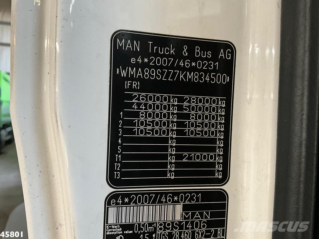 MAN TGS 28.460 Euro 6 Marrel 20 Ton haakarmsysteem Camion con gancio di sollevamento