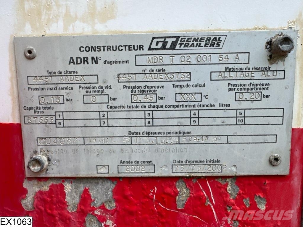 General TRAILERS Fuel 37556 Liter, 1 Compartment Semirremolques cisterna