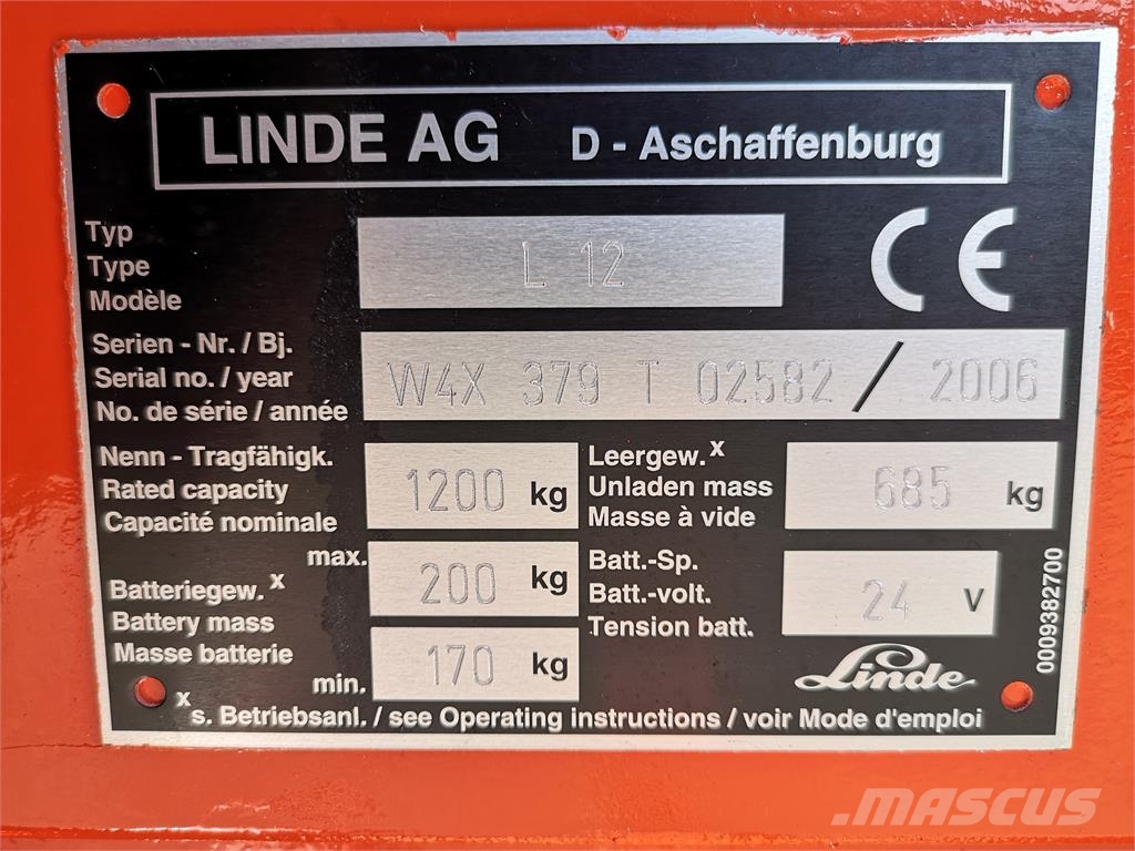 Linde L12 Ajettavat pinoamisvaunut