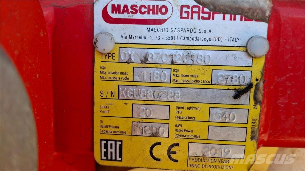Gaspardo Tempo 1201 Prikabinami purkštuvai