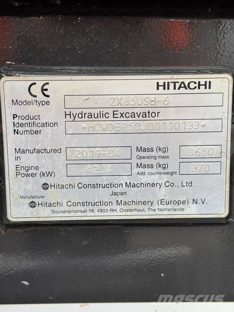 Hitachi ZX 85 US B-6 Midi excavators 7t - 12t