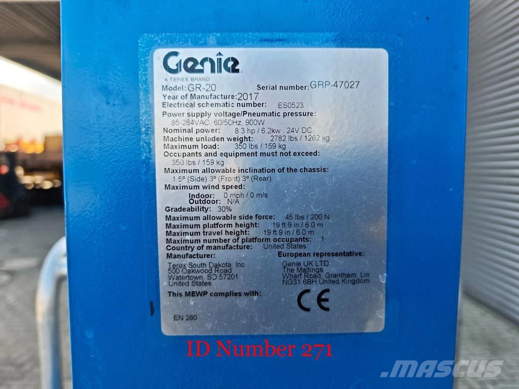 Genie GR20 Full Electric 25 Hours! Diger lift ve platformlar
