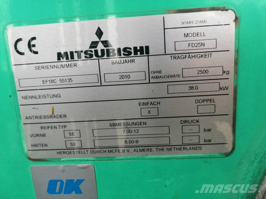 Mitsubishi FD25N Dieselmotviktstruckar
