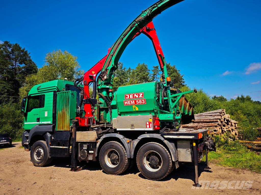 MAN JENZ TGS 33.500 JENZ 583 Palfinger Trituradoras de madera