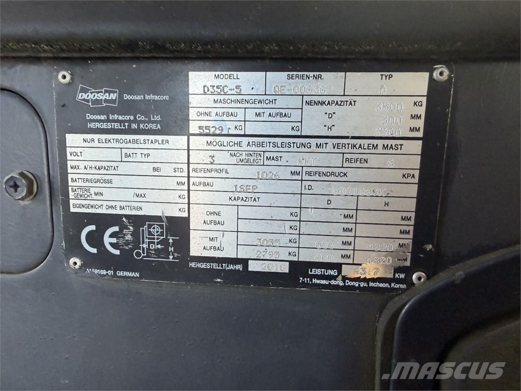 Doosan D35C-5 Dīzeļa autoiekrāvēji