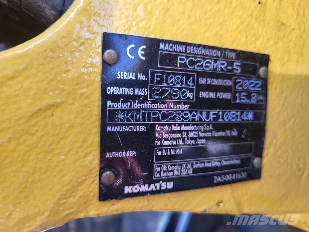 Komatsu PC26MR-5 Mini ekskavatoriai < 7 t