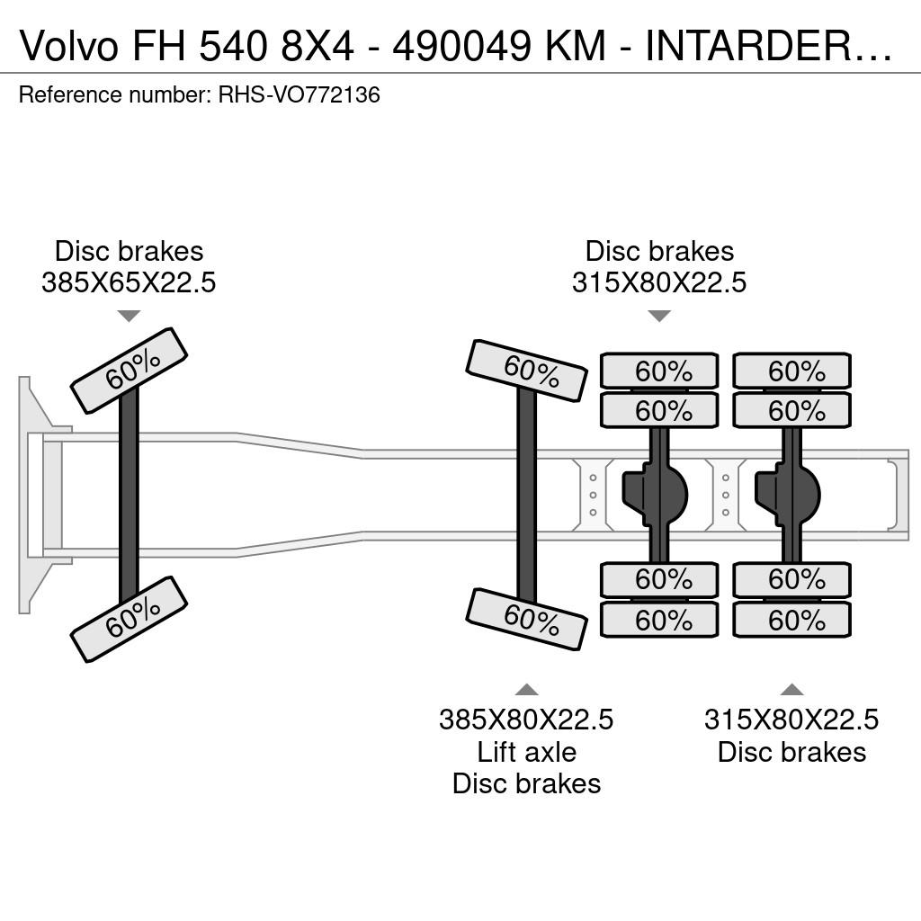 Volvo FH 540 8X4 - 490049 KM - INTARDER TUV 30-06-2026 Vetopöytäautot