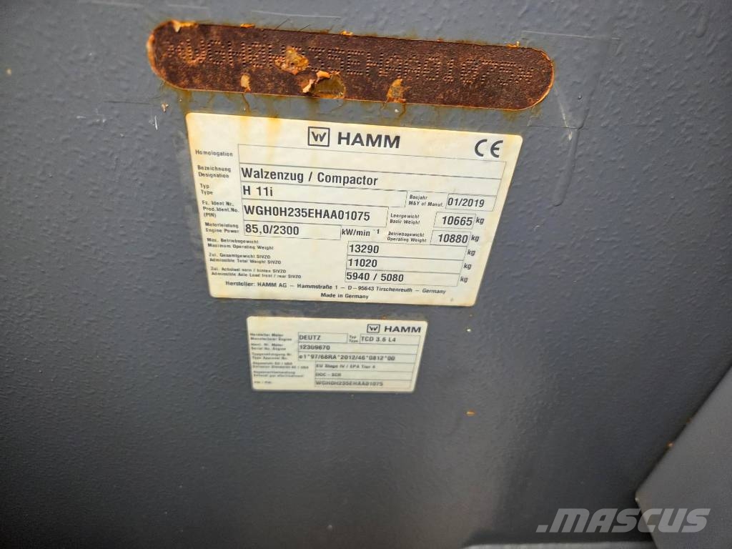 Hamm H11i, 927h, air conditioning, Deutz 85kW Egydobos hengerek