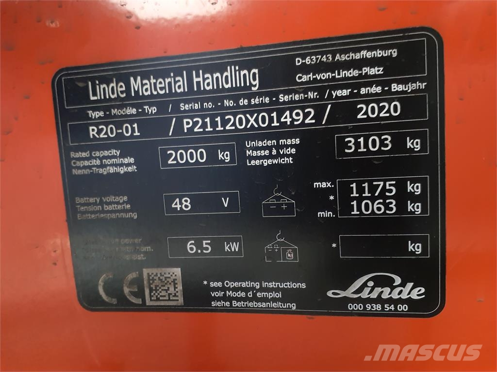 Linde R20 Schubmaststapler