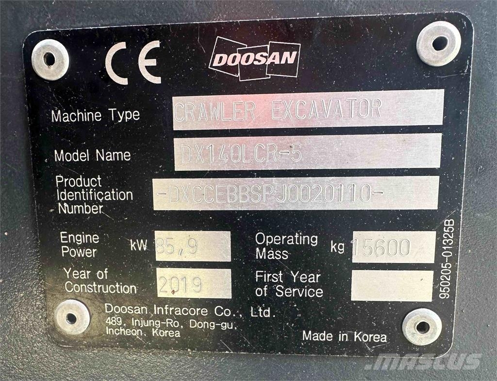Doosan DX140LCR-5 履带挖掘机