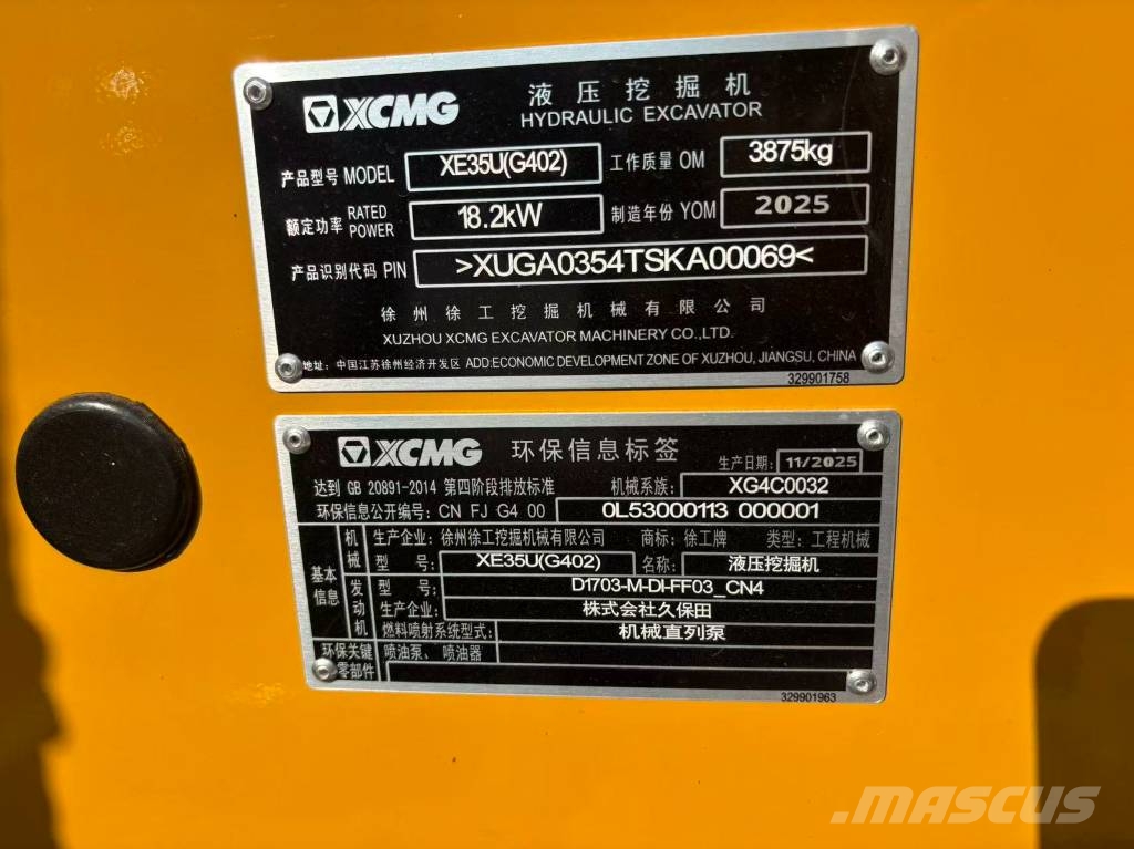 XCMG XC 35 U Lánctalpas kotrók