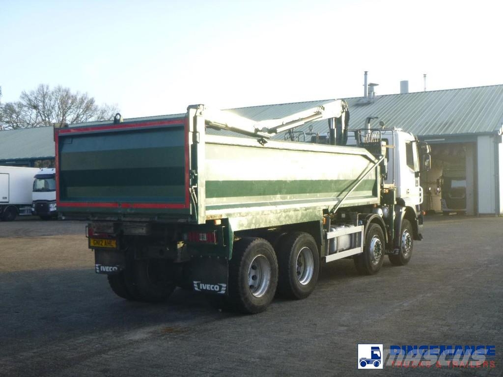 Iveco AD340T36 8x4 RHD tipper + HMF 1244 Z1 All-Terrain-Krane
