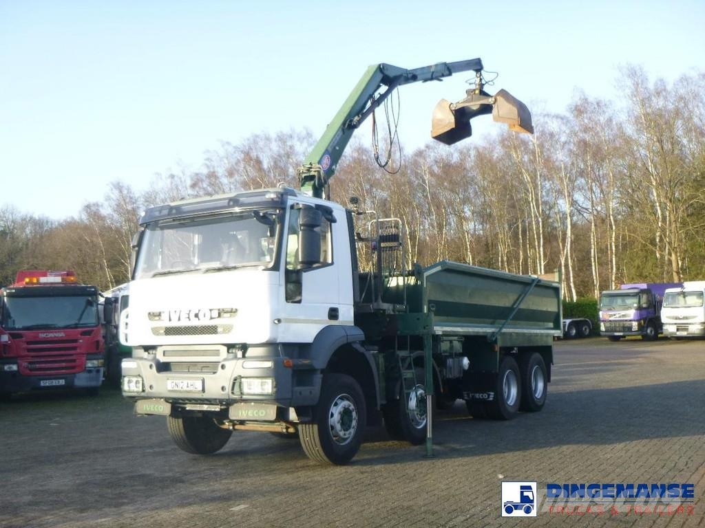 Iveco AD340T36 8x4 RHD tipper + HMF 1244 Z1 All-Terrain-Krane