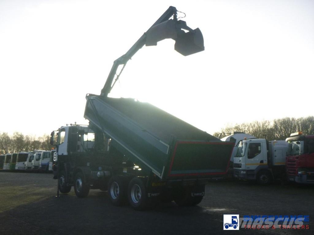 Iveco AD340T36 8x4 RHD tipper + HMF 1244 Z1 All-Terrain-Krane