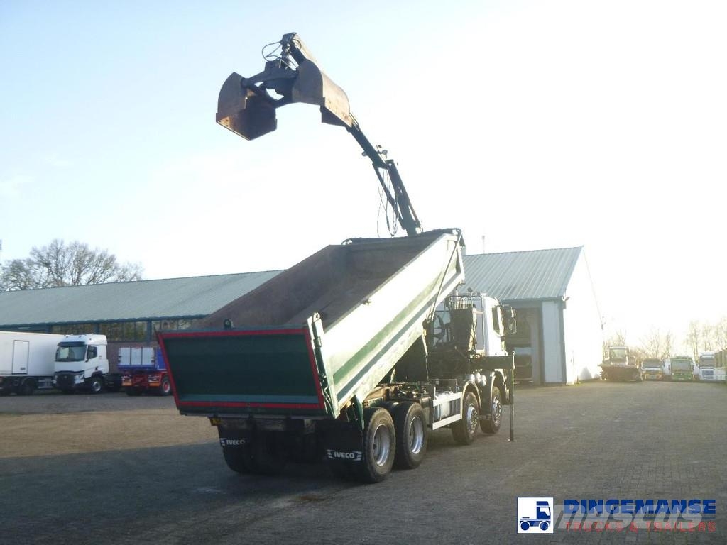 Iveco AD340T36 8x4 RHD tipper + HMF 1244 Z1 All-Terrain-Krane