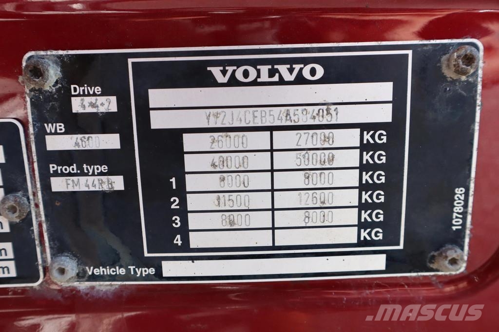 Volvo FM 460 4X4+1 CHASSIS EURO 3 FULL STEEL SUSPENSION Wechselfahrgestell