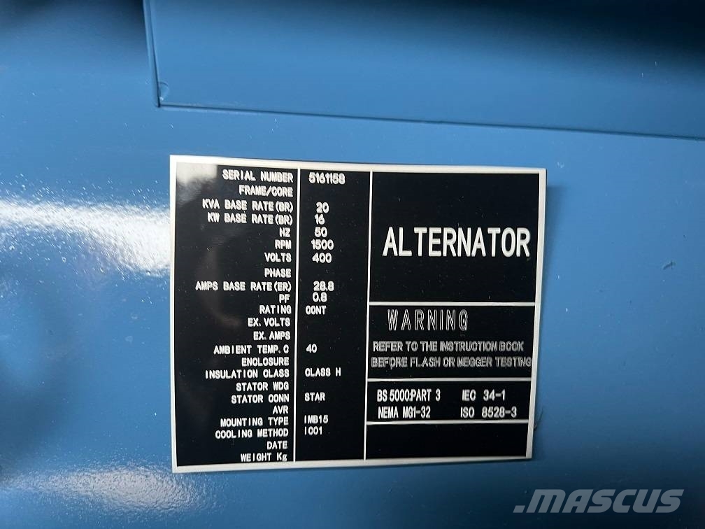 Ricardo 20KVA 16KW SILENT GENERATOR 3 PHASE 50HZ 400V NEW Diiselgeneraatorid