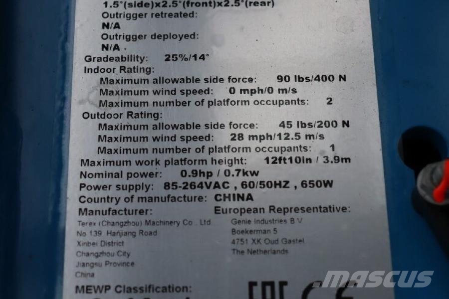Genie GS1330M Valid inspection, *Guarantee! All-Electric Plataformas tijera