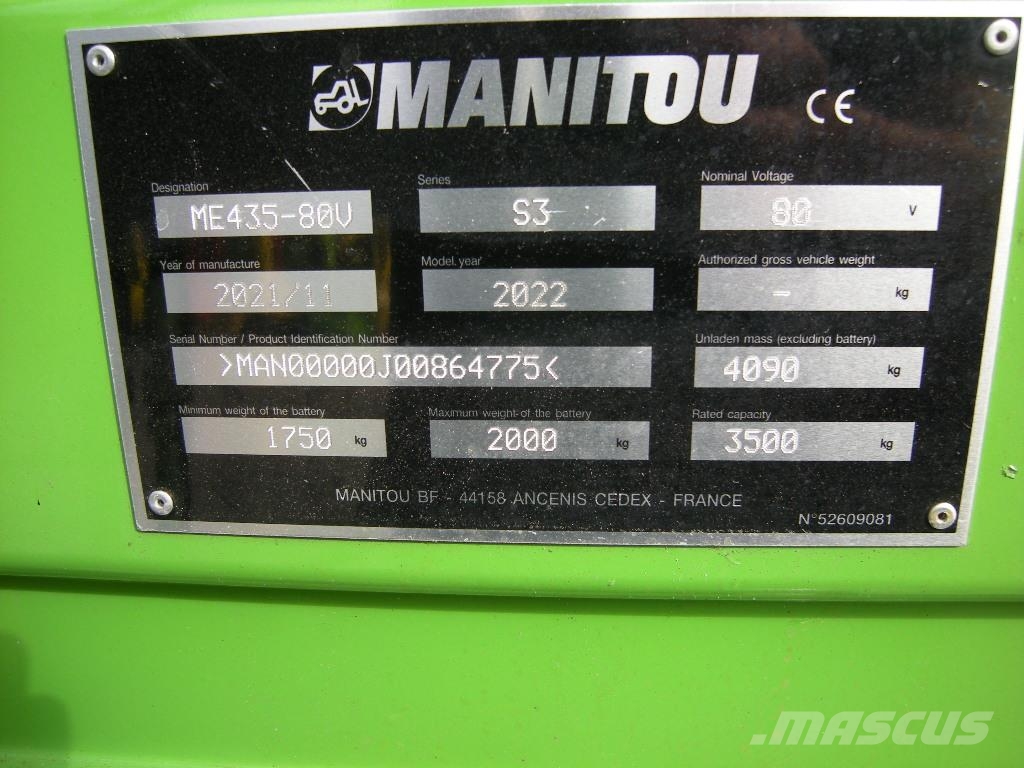 Manitou ME 435 - 80V (4775) 電動堆高機