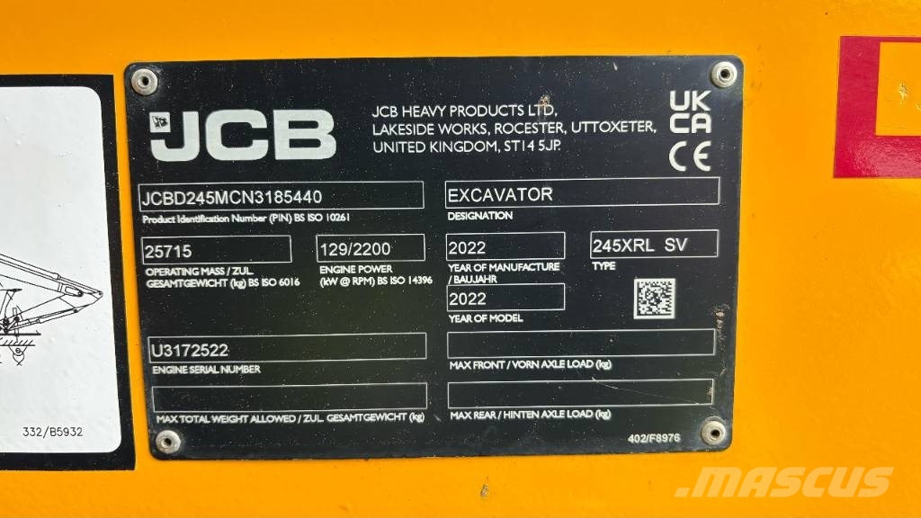 JCB 245 XR / Stage V, Rasvari, Pienet tunnit! Bageri guseničari