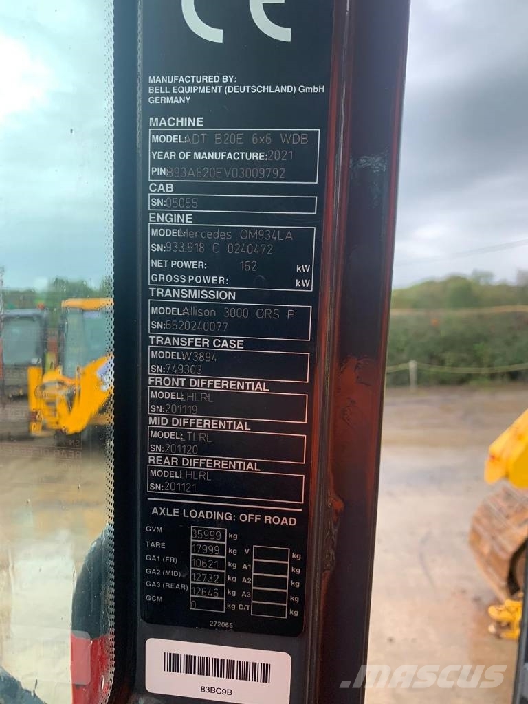 Bell B 20E Σπαστό Dump Truck ADT