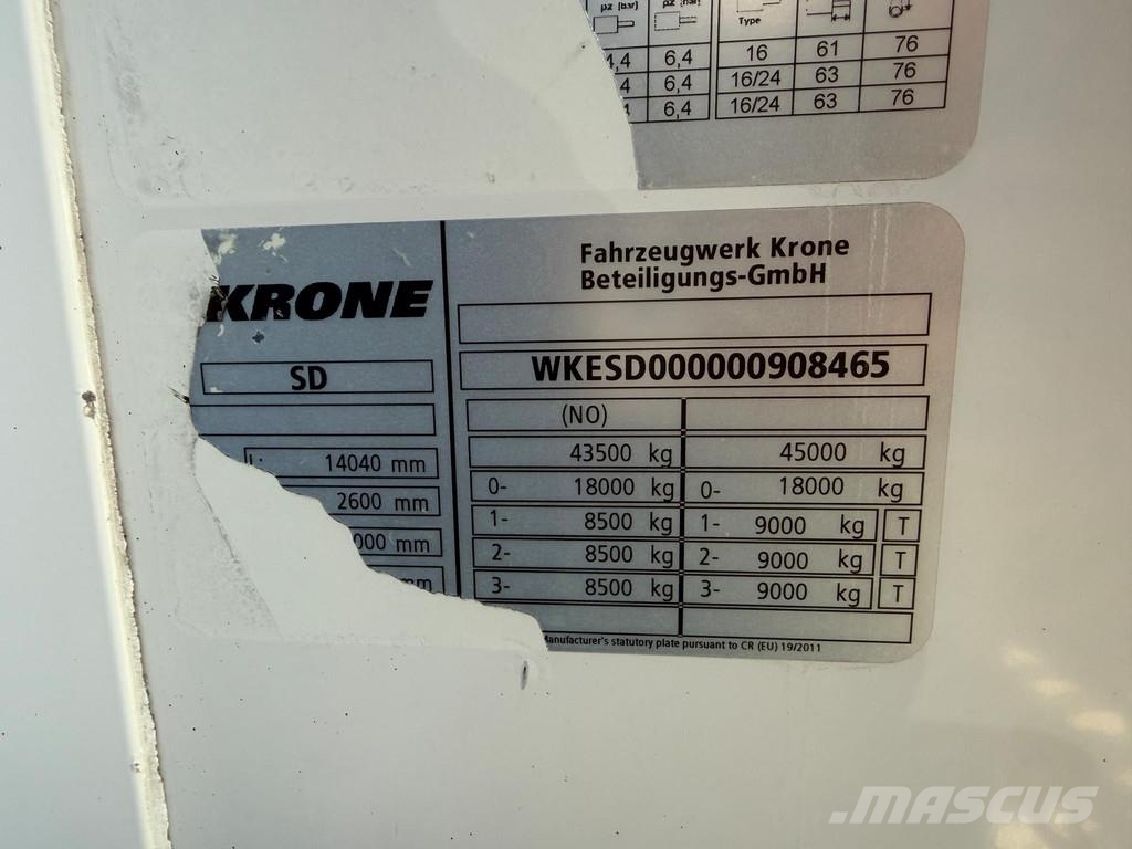 Krone SD SEMITRAILER + CARRIER VECTOR نصف مقطورات بدرجة حرارة قابلة للضبط
