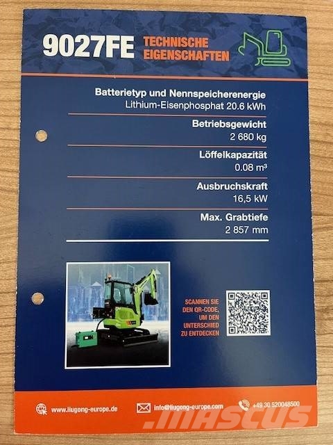 LiuGong 9027 FE vollelektrisch, 2.680 kg حفارات صغيرة أقل من 7 طن (حفارات صغيرة)