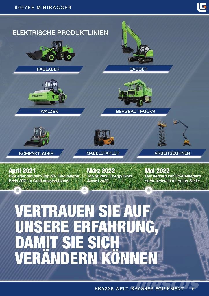 LiuGong 9027 FE vollelektrisch, 2.680 kg حفارات صغيرة أقل من 7 طن (حفارات صغيرة)