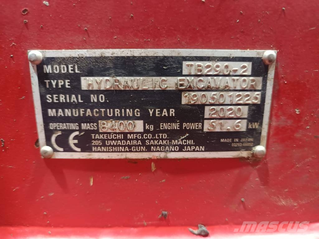 Takeuchi TB 290-2 Excavadoras 7t - 12t