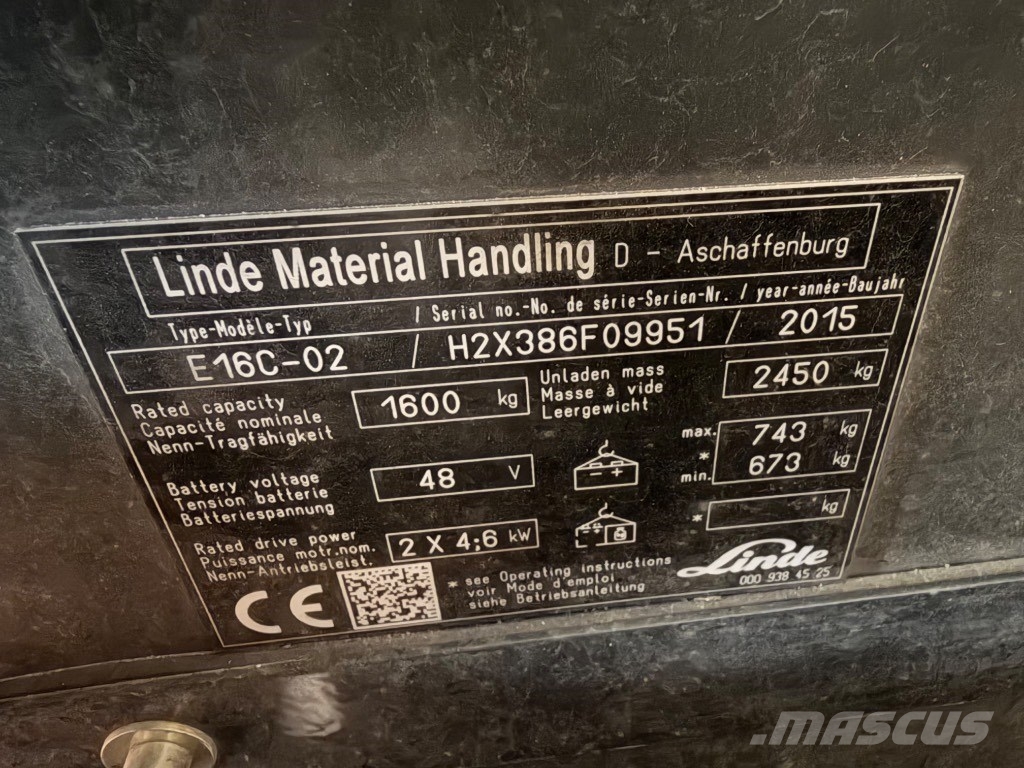 Linde E 16 C-02 Sähkötrukit