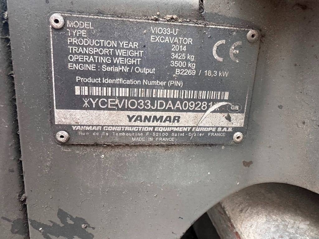 Yanmar Vio 33 U Міні-екскаватори < 7т