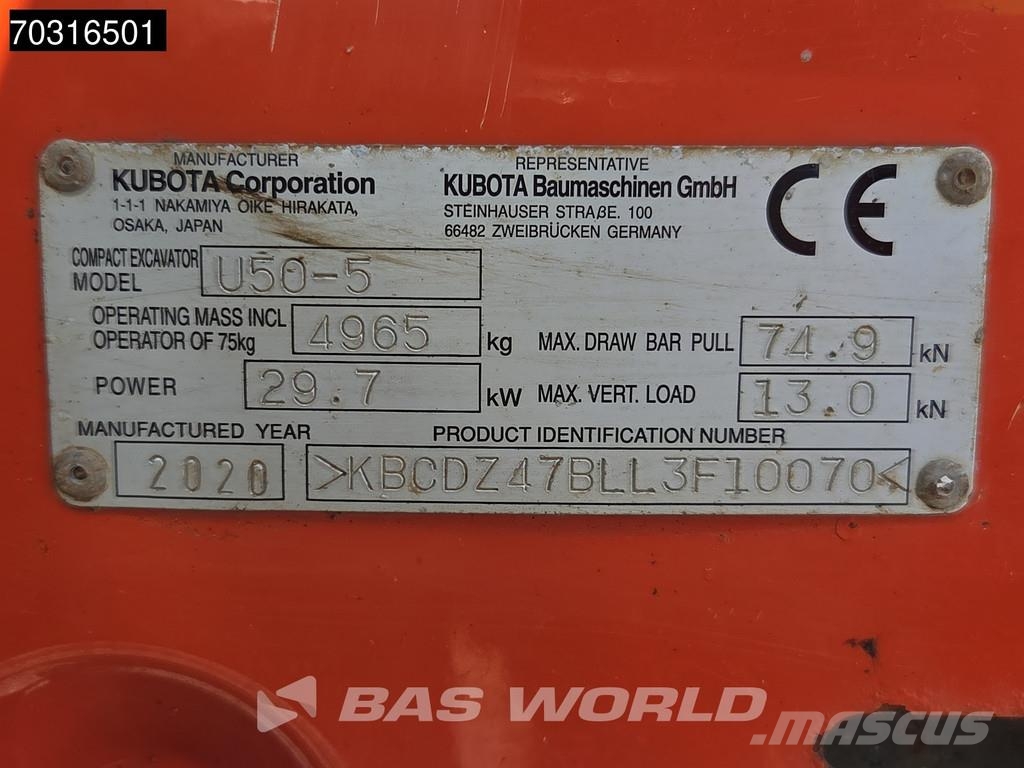 Kubota U50-5 Miniexcavadoras