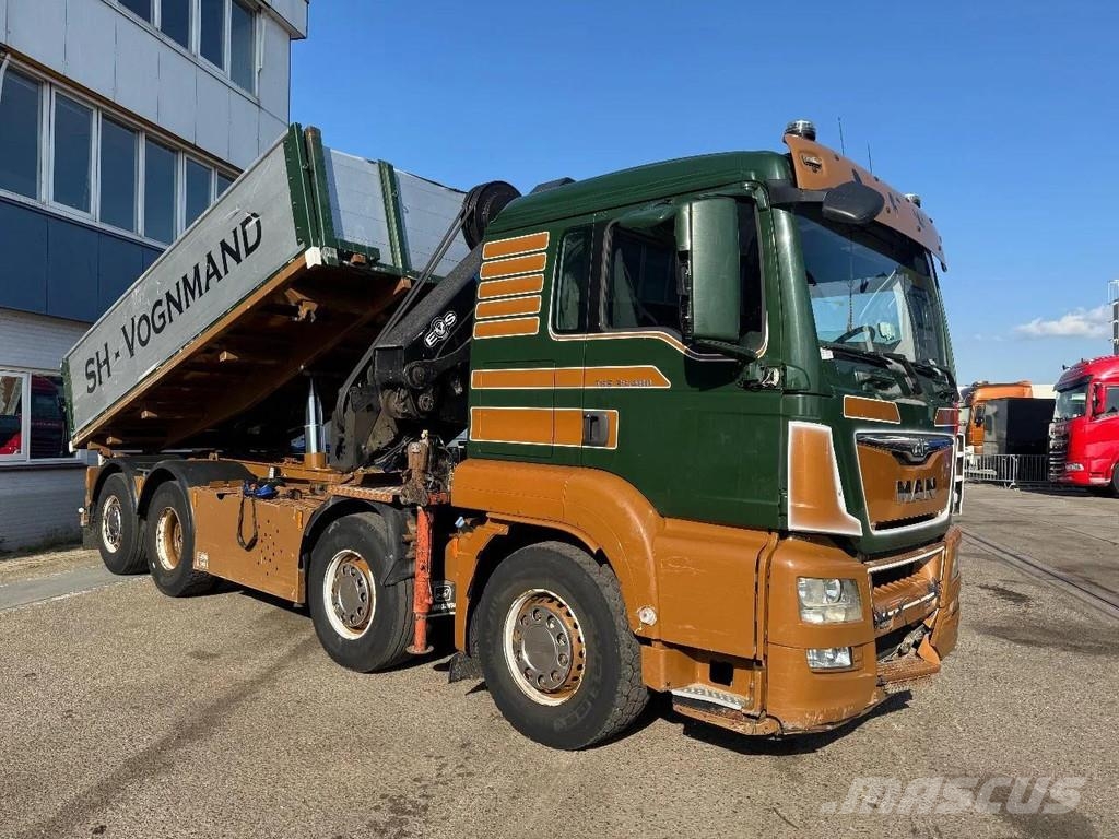MAN TGS 35.480 8X2 KIPPER + HMF 3220-K6 + REMOTE CONTR Tipper trucks