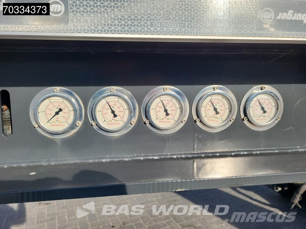 Meusburger MTS-3 3 axles Gooseneck Extendable Steering Axle نصف مقطورة مسطحة منخفضة