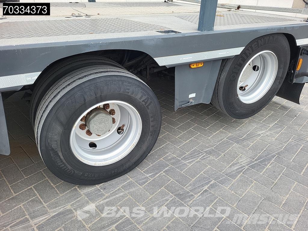 Meusburger MTS-3 3 axles Gooseneck Extendable Steering Axle نصف مقطورة مسطحة منخفضة