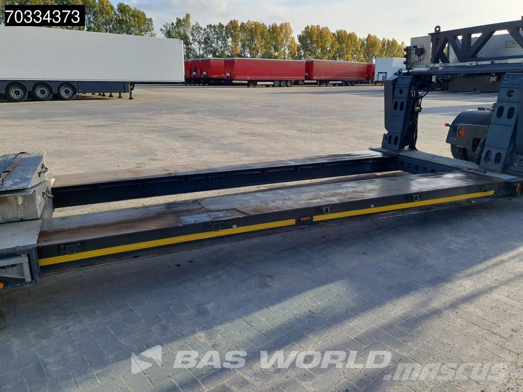 Meusburger MTS-3 3 axles Gooseneck Extendable Steering Axle نصف مقطورة مسطحة منخفضة