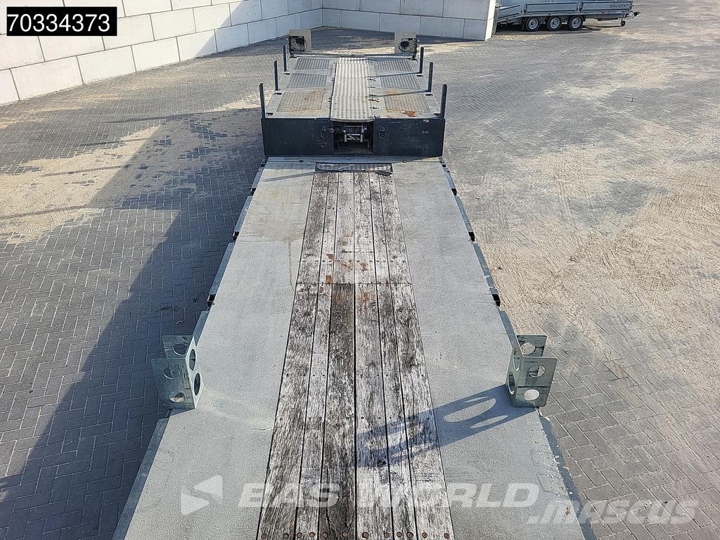 Meusburger MTS-3 3 axles Gooseneck Extendable Steering Axle نصف مقطورة مسطحة منخفضة