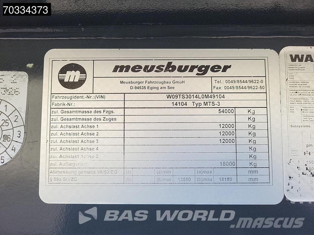 Meusburger MTS-3 3 axles Gooseneck Extendable Steering Axle Diepladers