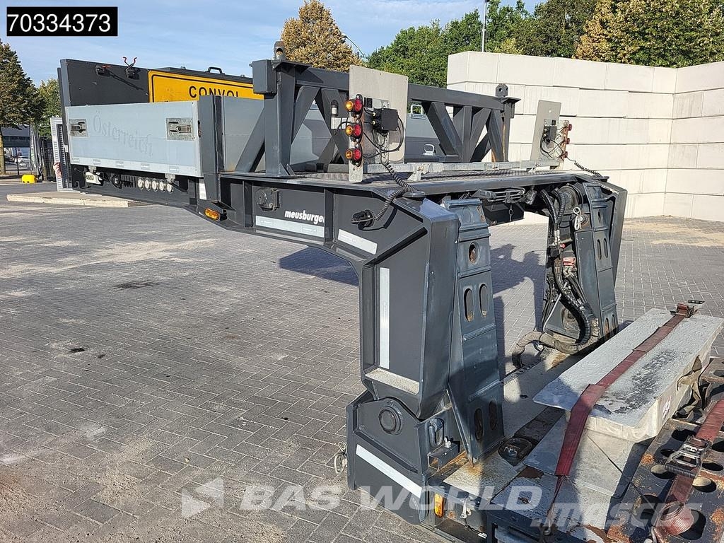 Meusburger MTS-3 3 axles Gooseneck Extendable Steering Axle نصف مقطورة مسطحة منخفضة
