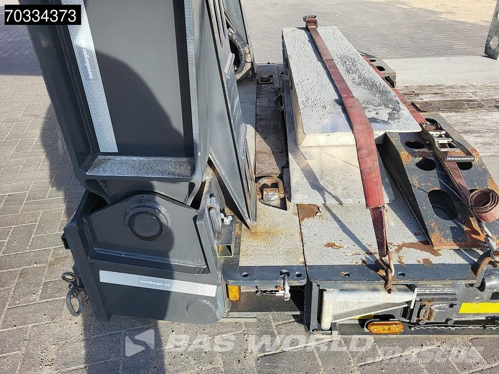 Meusburger MTS-3 3 axles Gooseneck Extendable Steering Axle نصف مقطورة مسطحة منخفضة
