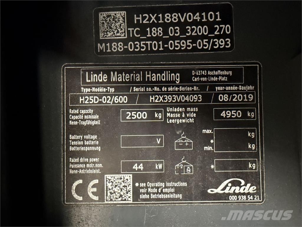 Linde H 25D-02 / 600 Diesel forklifts