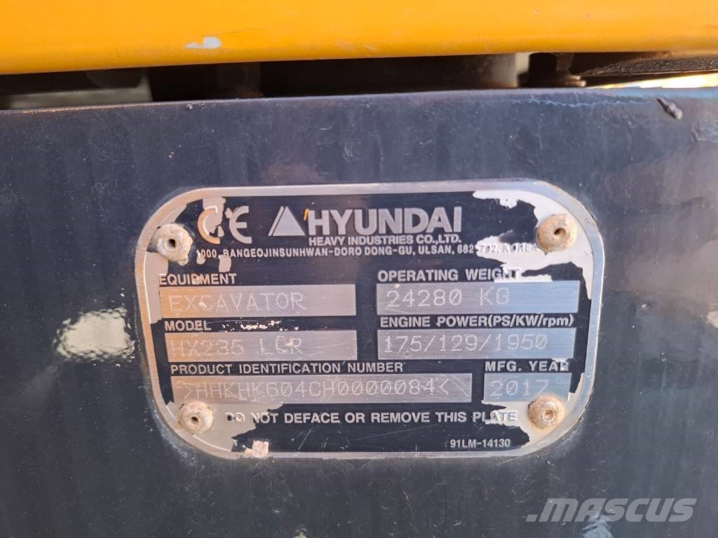 Hyundai HX235 LCR Roomikekskavaatorid