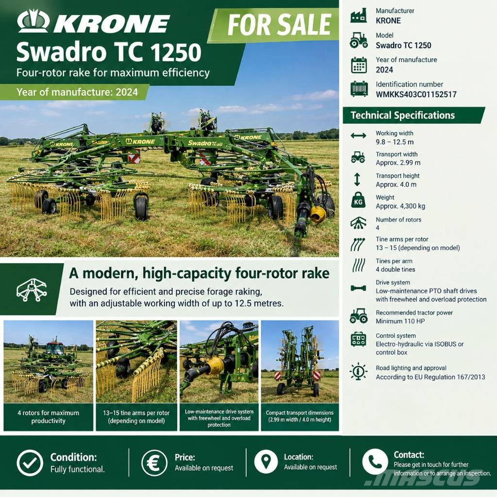 Krone Swadro TC 1250 Rendforgatók