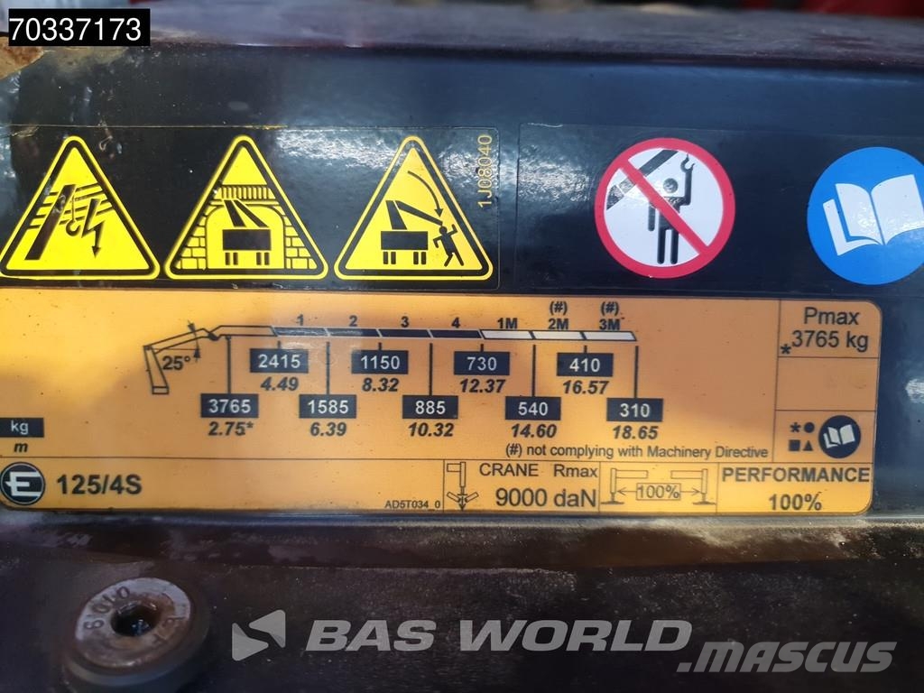 Volvo FM 330 FM 4X2 EFFER 125/4S Crane Kran 1500kg Tailg Platformas/izkraušana no sāniem
