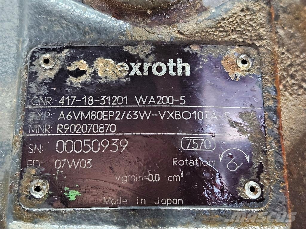 Komatsu WA200-5-Rexroth A6VM80EP2/63W-Drive motor/Rijmotor 유압식 기계