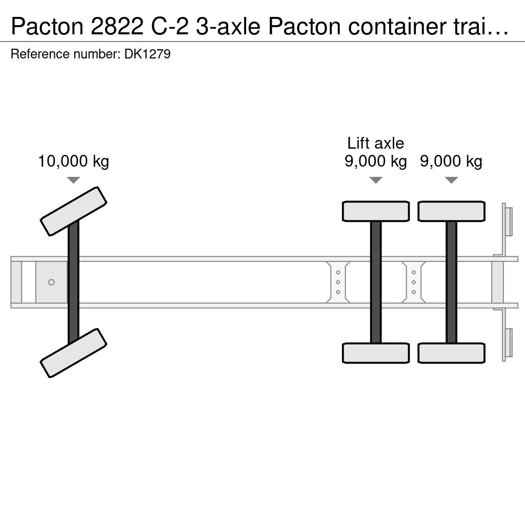Pacton 2822 C-2 3-axle Pacton container trailer with lift Konteinerių puspriekabės