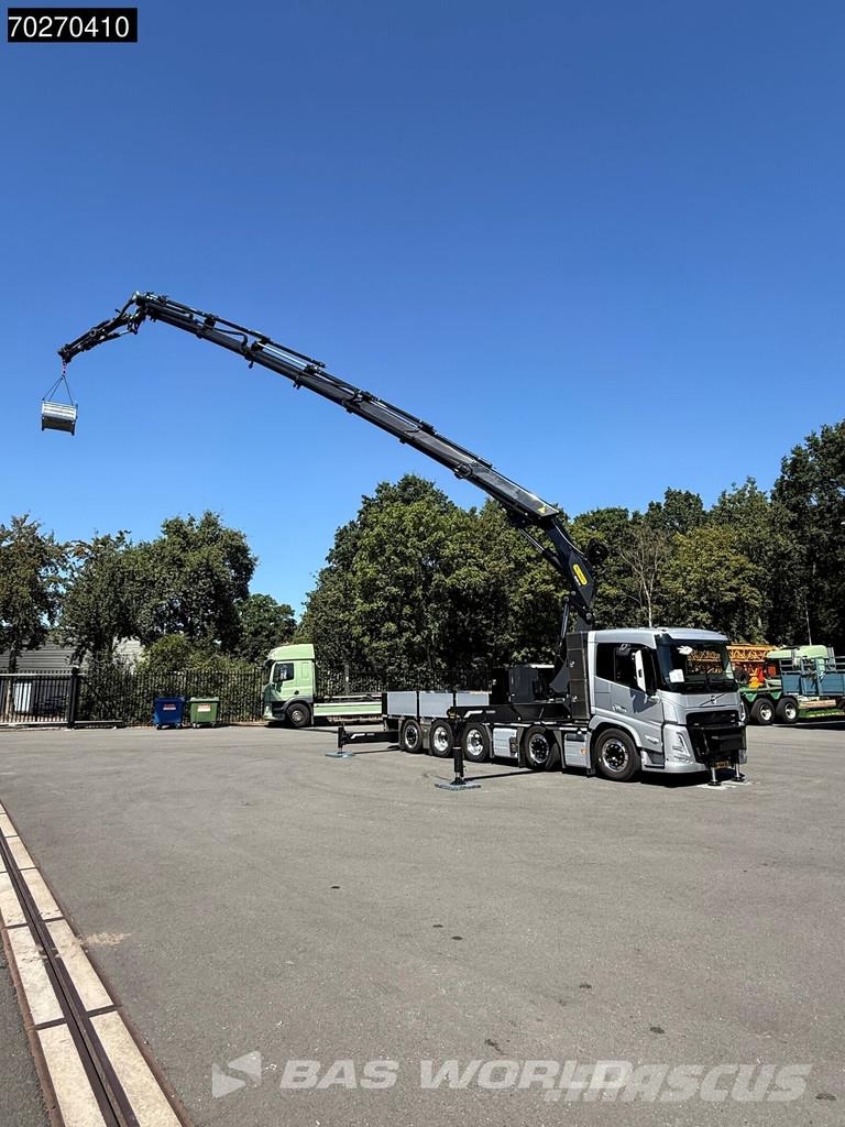 Volvo FM 500 10X4 NEW! Palfinger PK580 TEC + PJ090C JIB 平板栏板货车