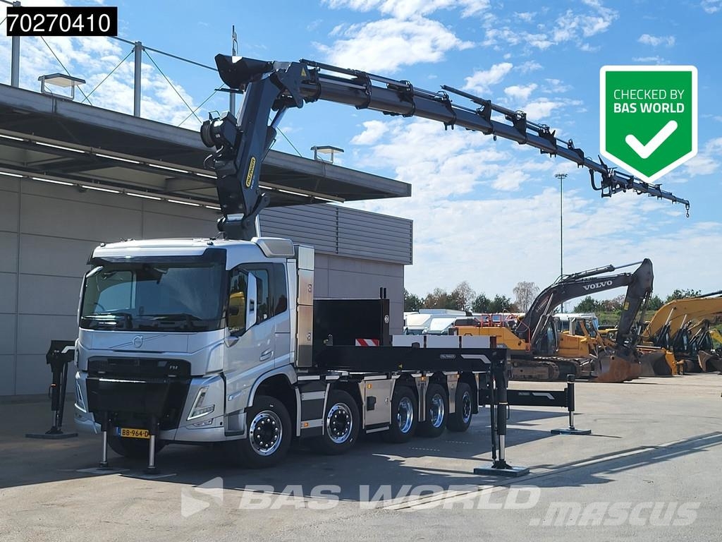 Volvo FM 500 10X4 NEW! Palfinger PK580 TEC + PJ090C JIB 平板栏板货车
