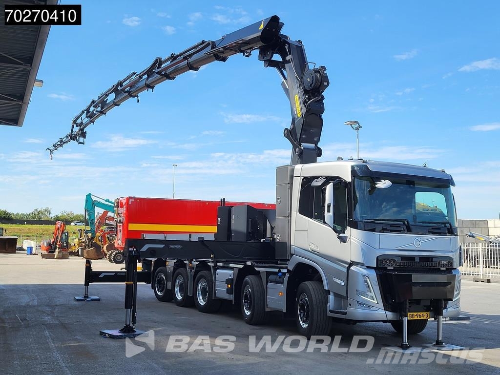 Volvo FM 500 10X4 NEW! Palfinger PK580 TEC + PJ090C JIB 平板栏板货车