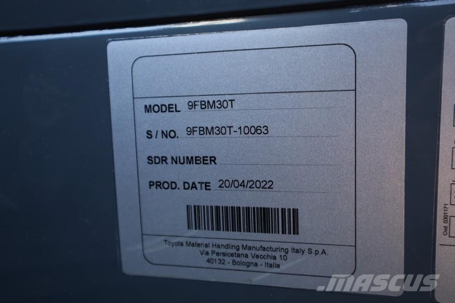 Toyota 9FBM30T Valid inspection, *Guarantee! Electric, 47 Dieselmotviktstruckar